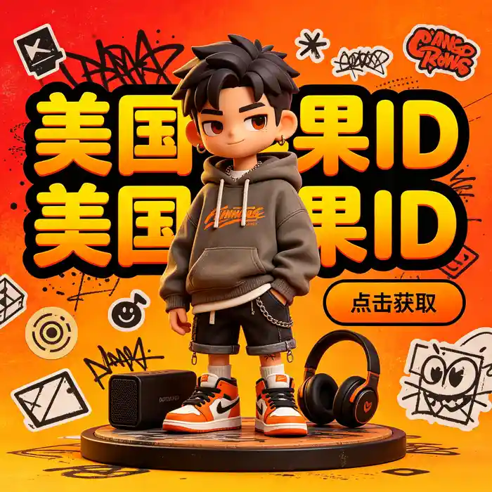 美区id账号在App Store中查找应用的数字界面概念图
